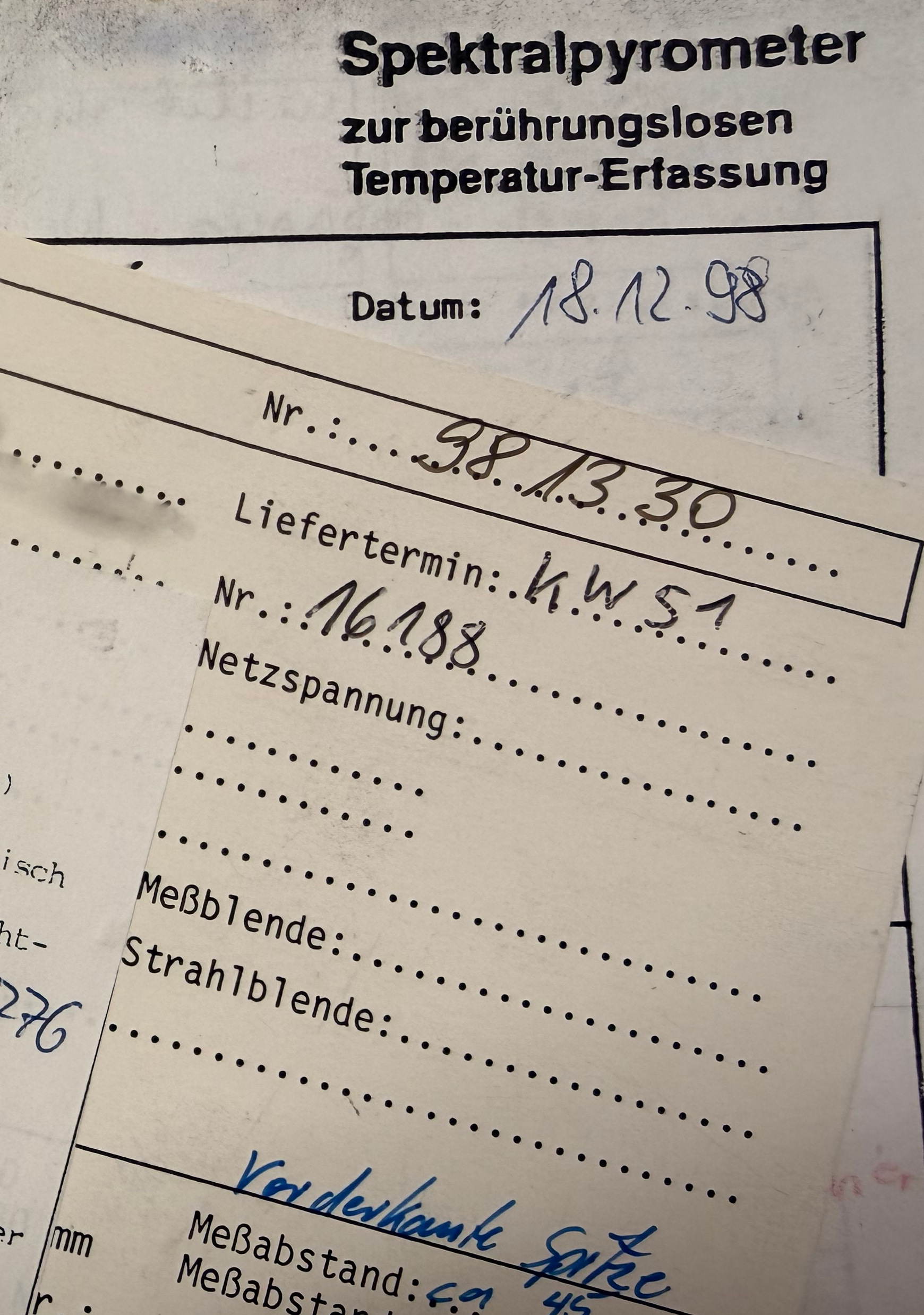 Service Protokoll 1998